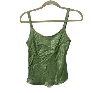 Y2K Bella Notte Green Satin Tank Top